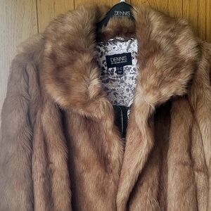Dennis Basso vintage womens faux fur coat